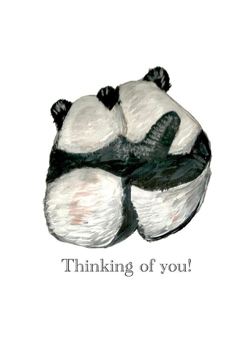 Carte pensant à vous, désolé pour votre perte, ici pour votre carte, carte de deuil, carte de deuil, carte de perte d'animal de compagnie, carte panda, carte de sympathie image 3