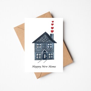 New Home Card, moving card, new home, happy new home card, illustrated new home card, card for a homeowner,