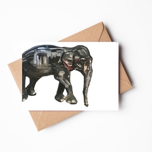 Biglietto di auguri per elefanti, biglietto di compleanno elefante, biglietto elefante, biglietto per andare avanti, carta ecologica, carta animale, biglietto A6