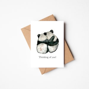 Carte pensant à vous, désolé pour votre perte, ici pour votre carte, carte de deuil, carte de deuil, carte de perte d'animal de compagnie, carte panda, carte de sympathie