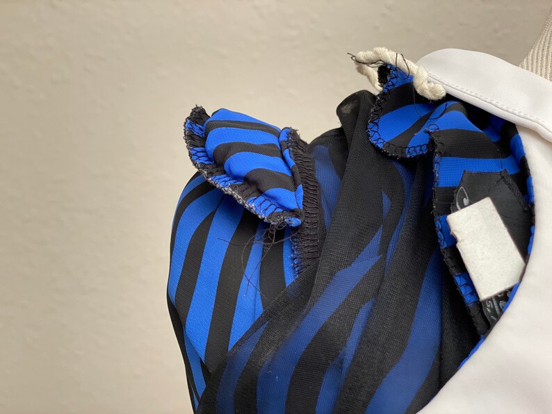 Built in Tie Semi Sheer Unlined Dress Stripes Size Med Vintage Sailor Dress Collar Pleats