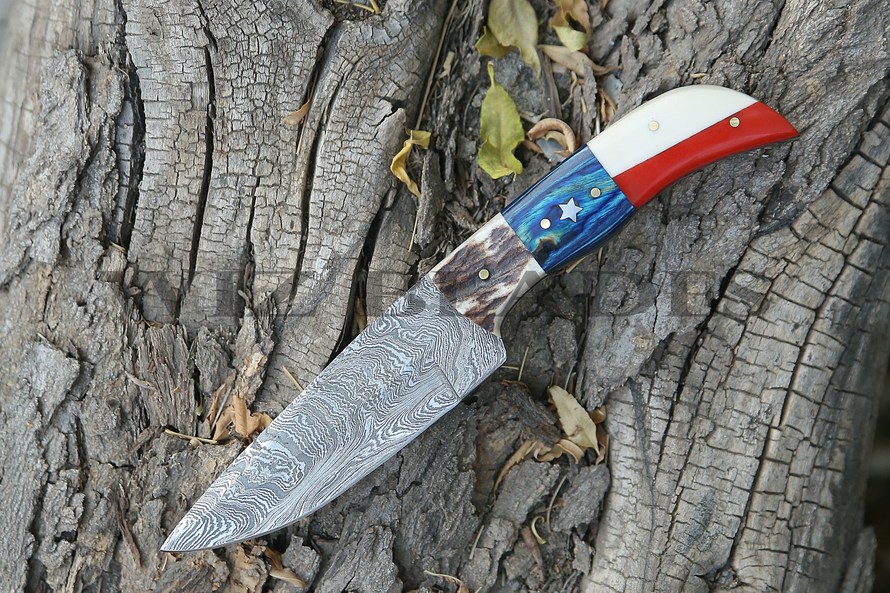 Hand Damascus Knife TEXAS Knife Custom Handmade Etsy