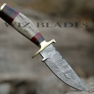 Wrangler’s Edge Cowboy Knife – Stag Horn Handle with Leather Case main image 0