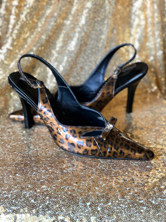 leopard print slingback heels