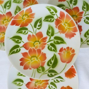 4 vintage Moulin des Loups Orchies Ontario pattern porcelain dessert plates