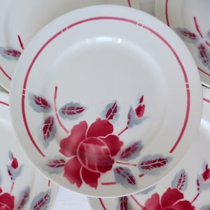 5 vintage dessert plates from Moulin des Loups and Orchies in porcelain