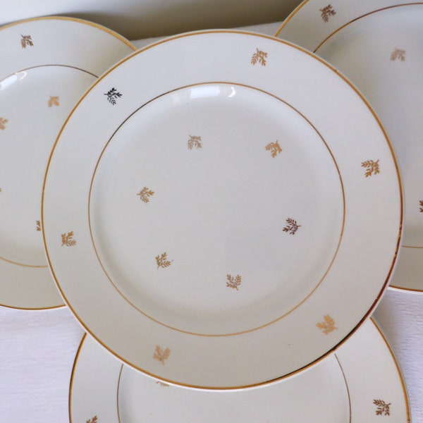 4 assiettes plates vintage en porcelaine de Badonviller