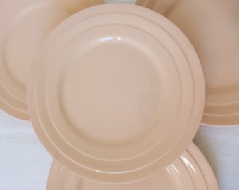 4 vintage art deco porcelain dessert plates