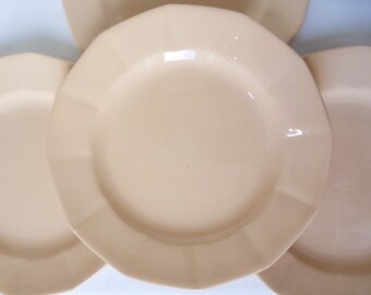 4 dessert plates of Digoin Sarreguemines vintage porcelain