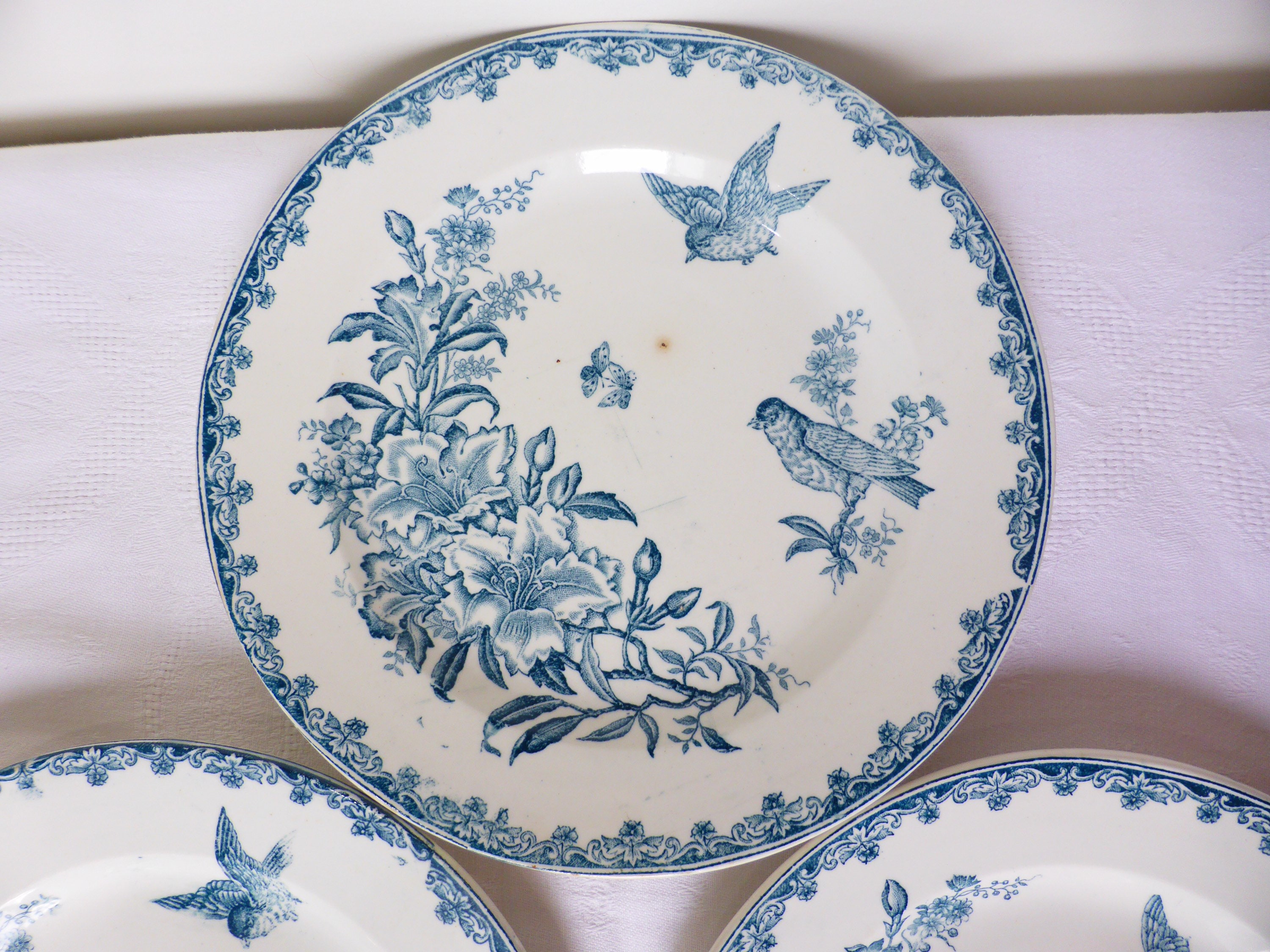 3 Assiettes Plates Vintage en Terre de Fer La Manufacture Lg Clairefontaine Modèle Bengali