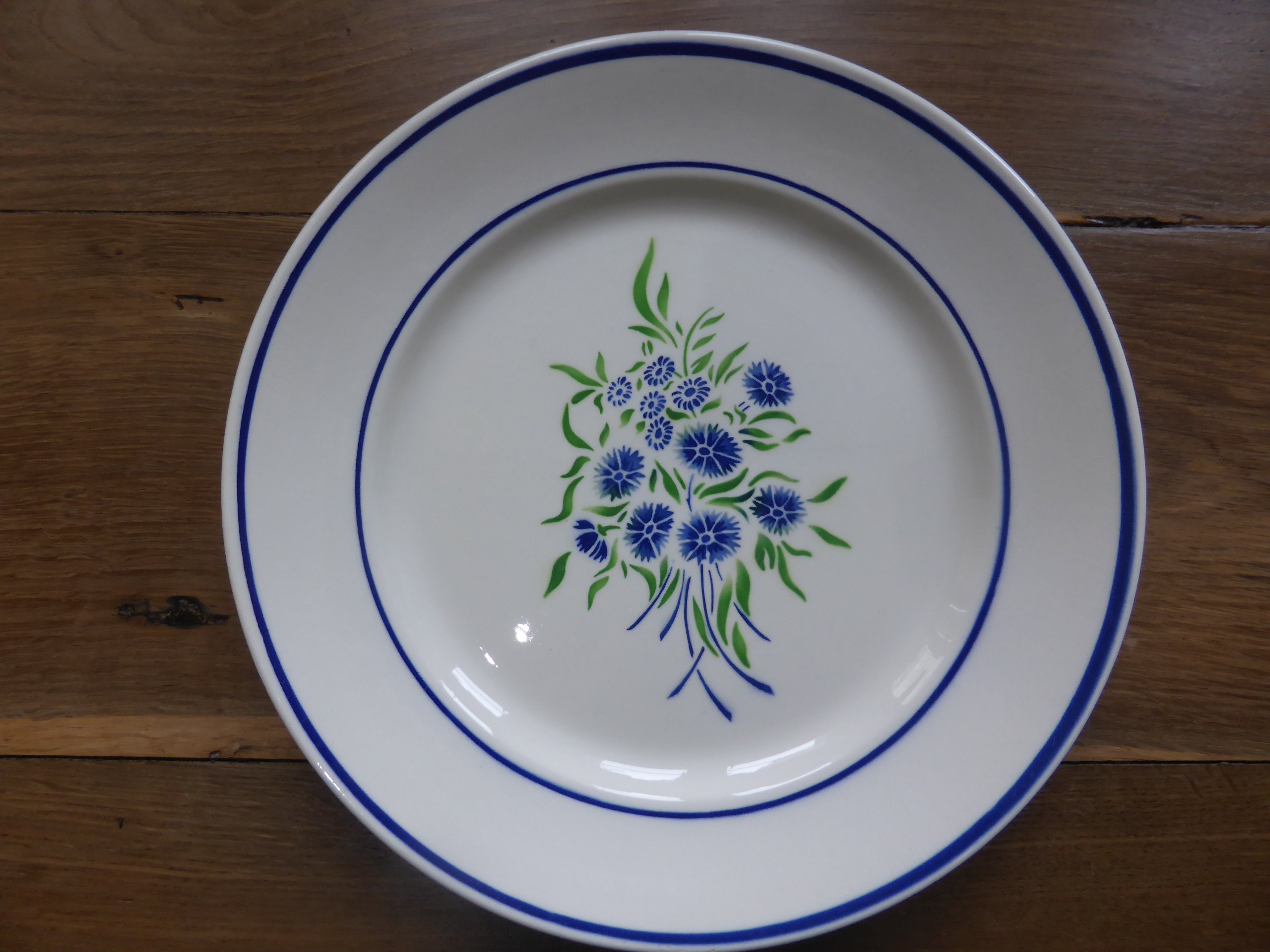 Plat de Service Rond Vintage en Porcelaine Badonviller Modèle Francine