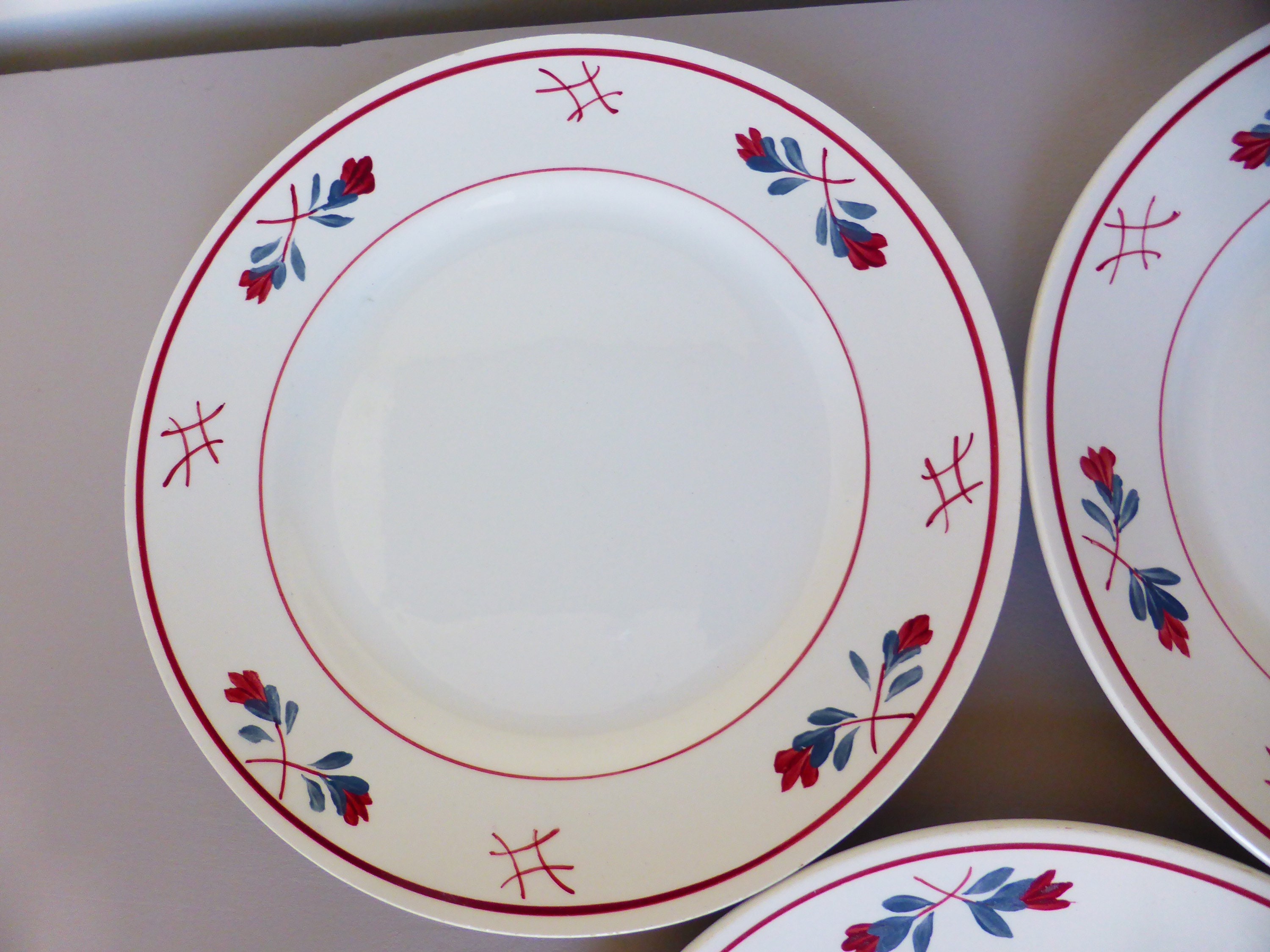 3 Assiettes à Dessert Vintage de Céranord St Amand Modèle Adeline en Porcelaine