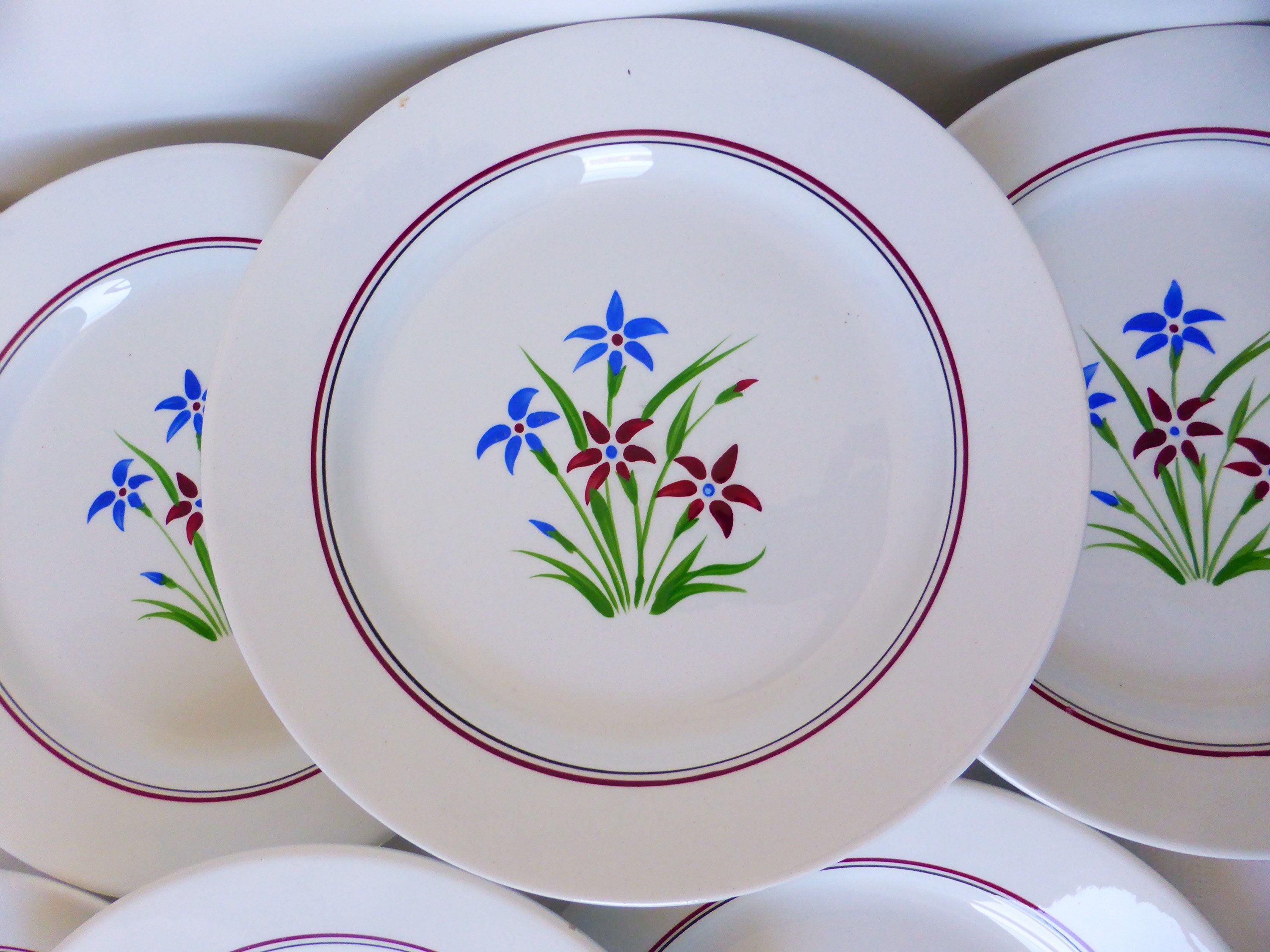 6 Assiettes Plates Vintage