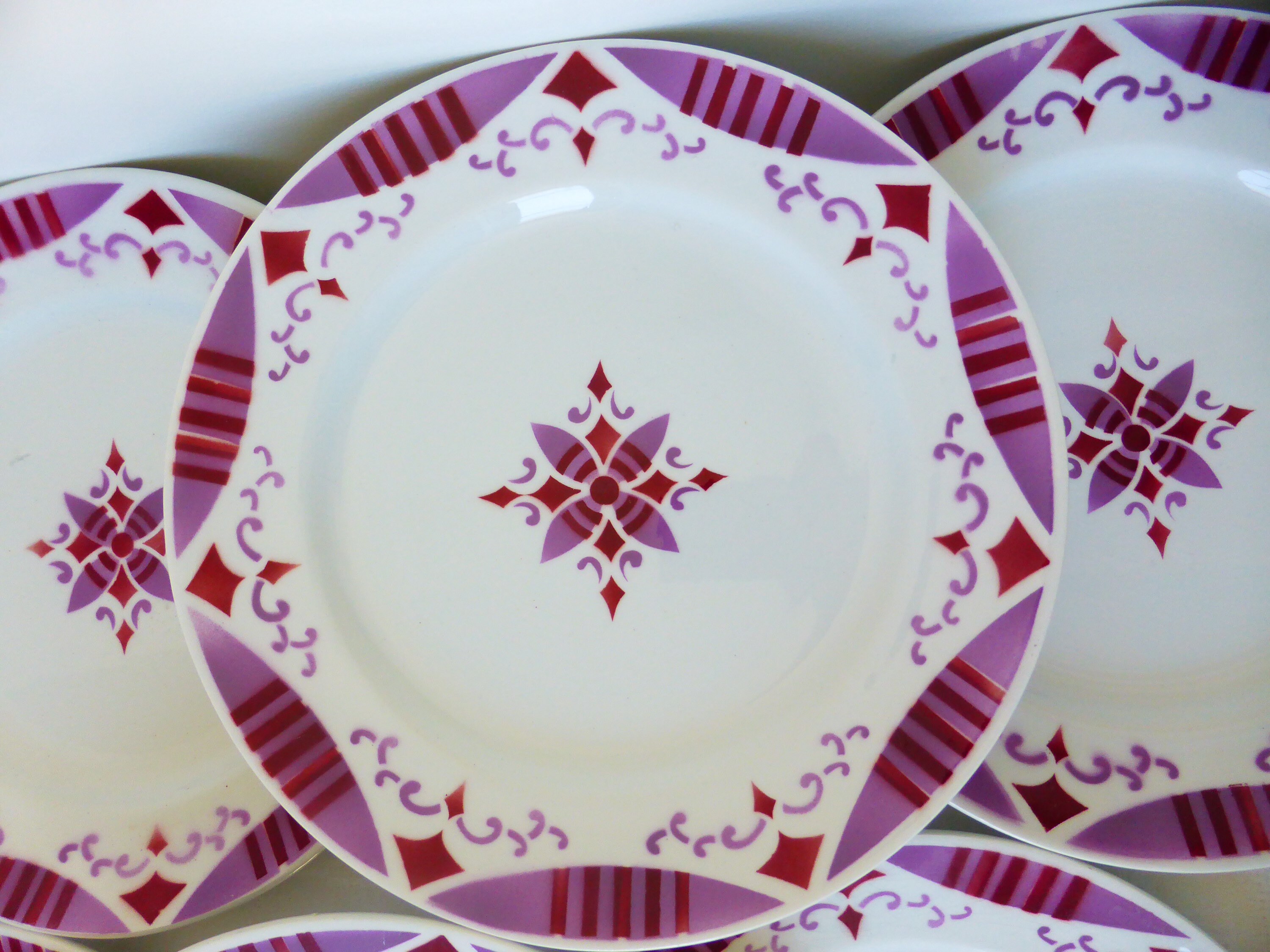 6 Assiettes Dessert Vintage en Terre de Fer Du Moulin Des Loups et Hamage Modèle Madeleine