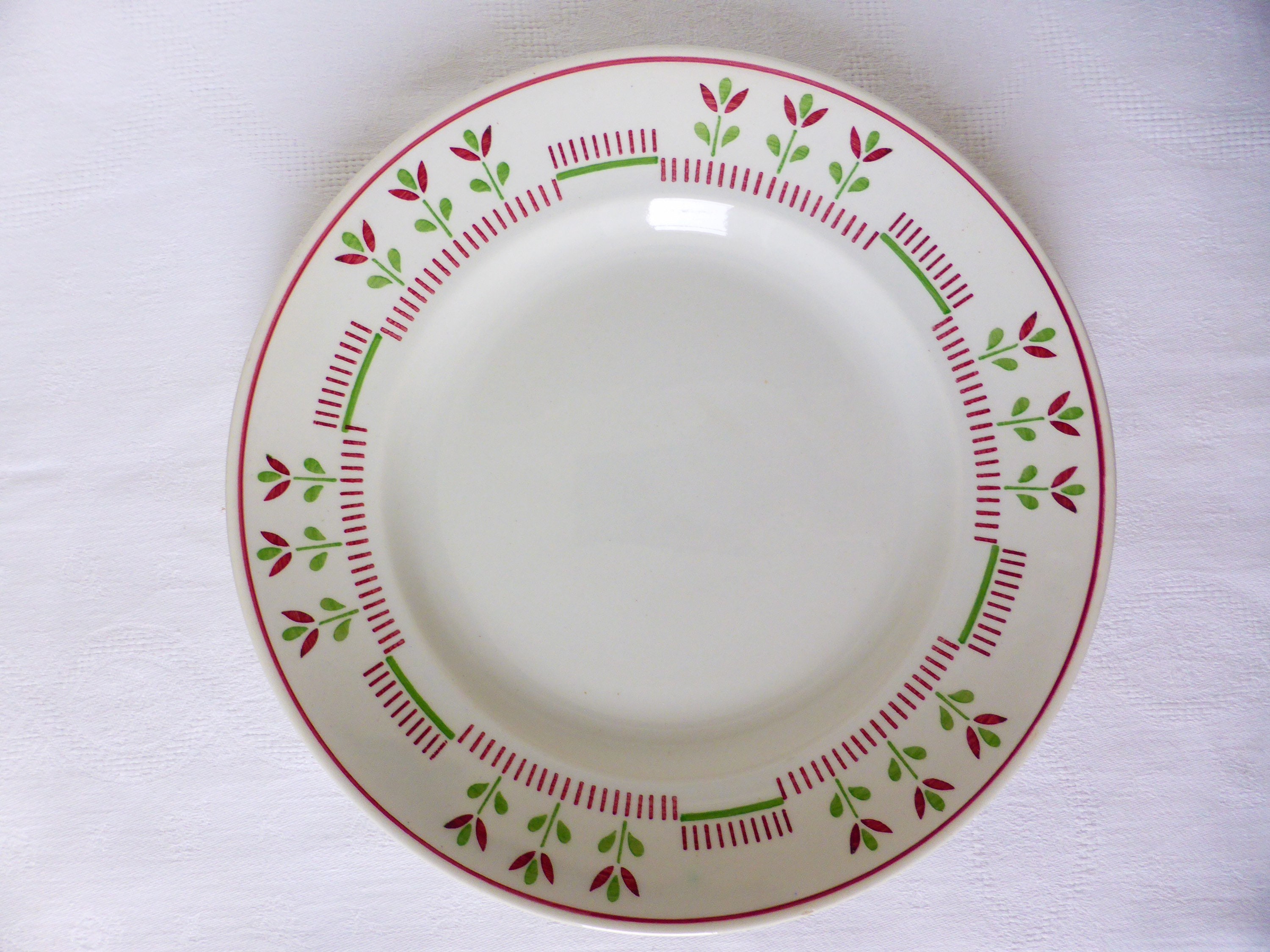 Plat de Service Rond Vintage en Porcelaine