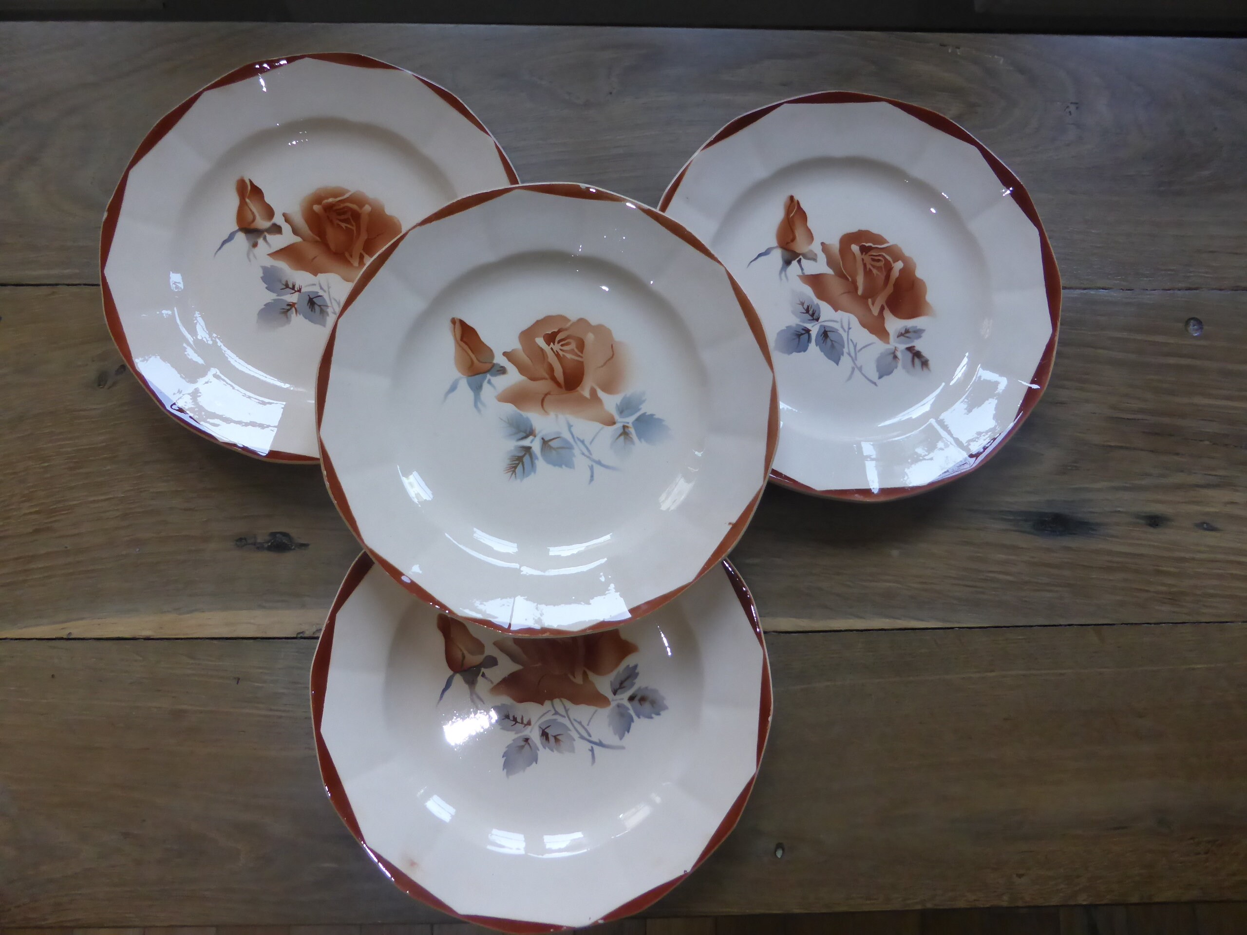 4 Vintage Dessert Plates by Digoin Sarreguemines in Porcelain Etsy UK
