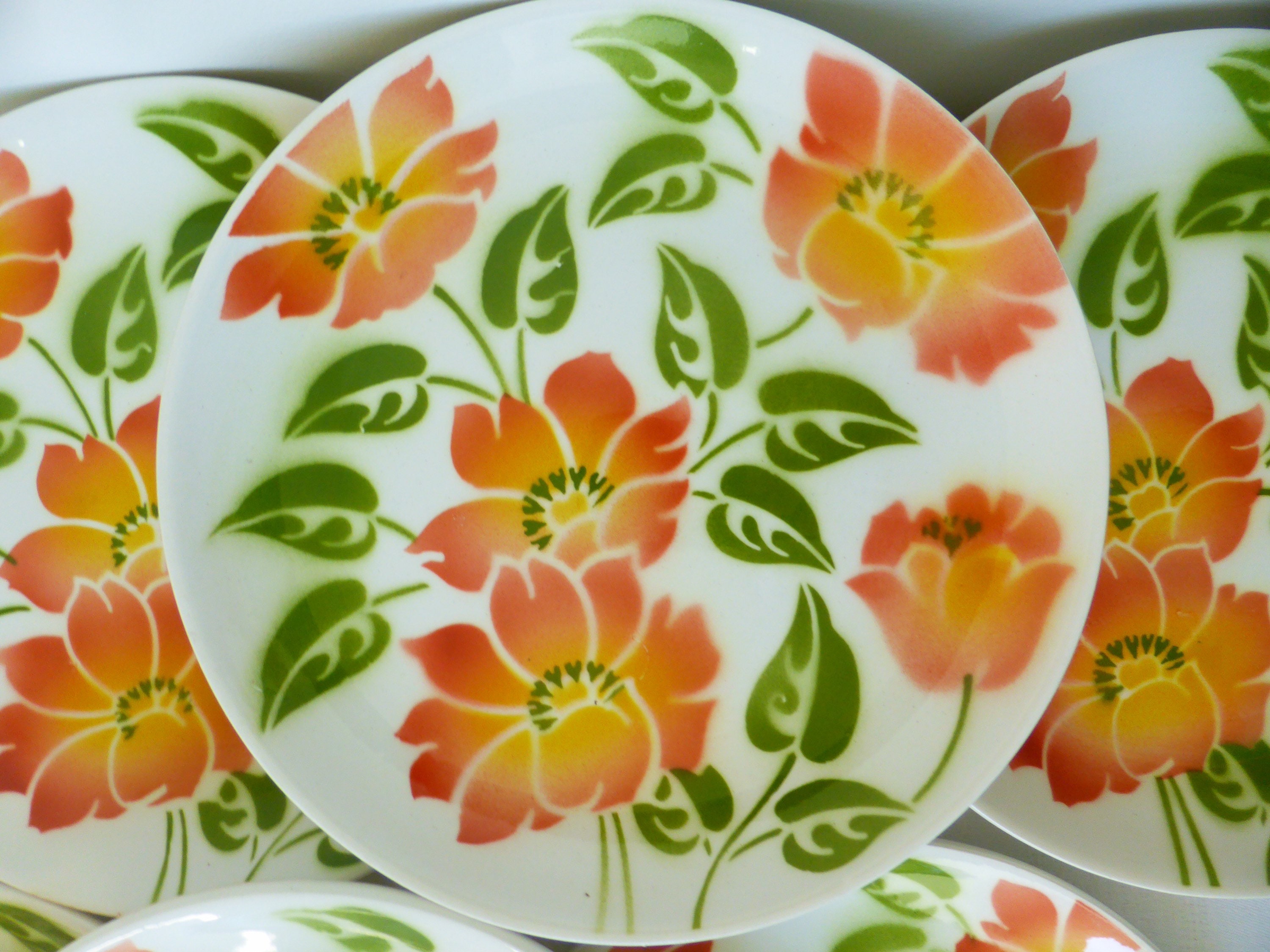 6 Assiettes Dessert Vintage Moulin Des Loups Orchies Modèle Ontario en Porcelaine