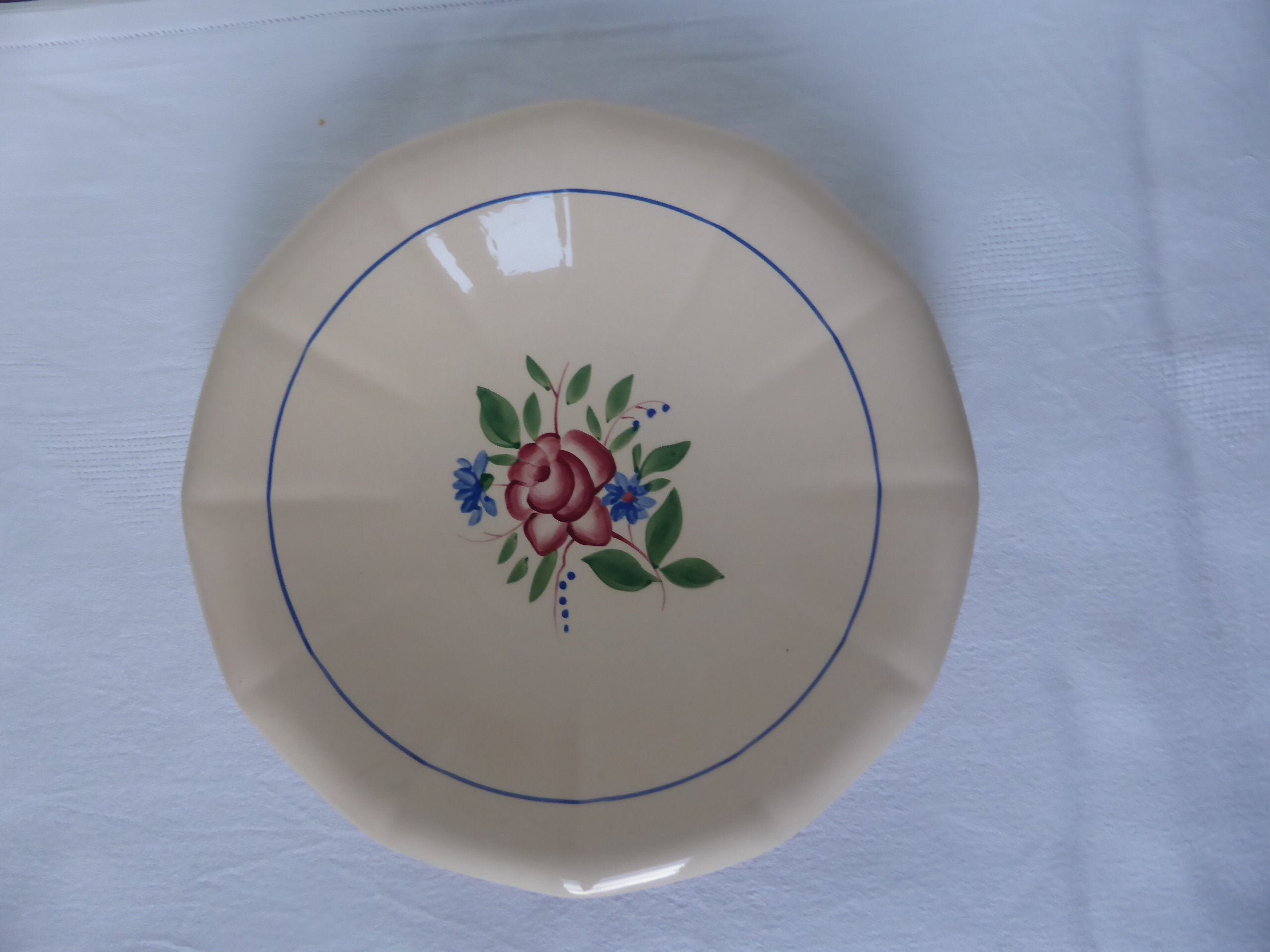 Plat Digoin Sarreguemines Vintage à Calotte Ronde en Porcelaine