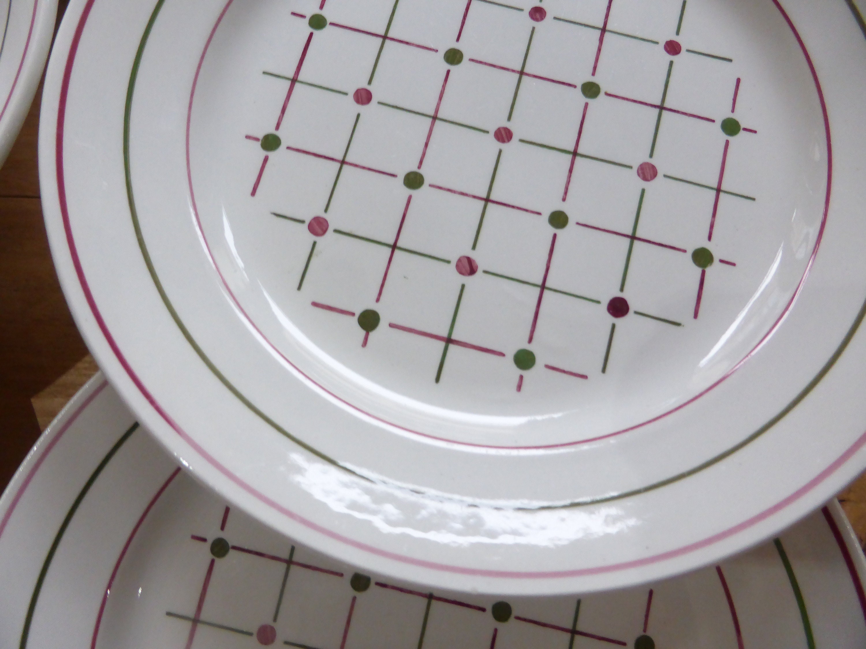 6 Assiettes Plates Vintage Modele Betty de La Manufacture Française Luneville en Porcelaine