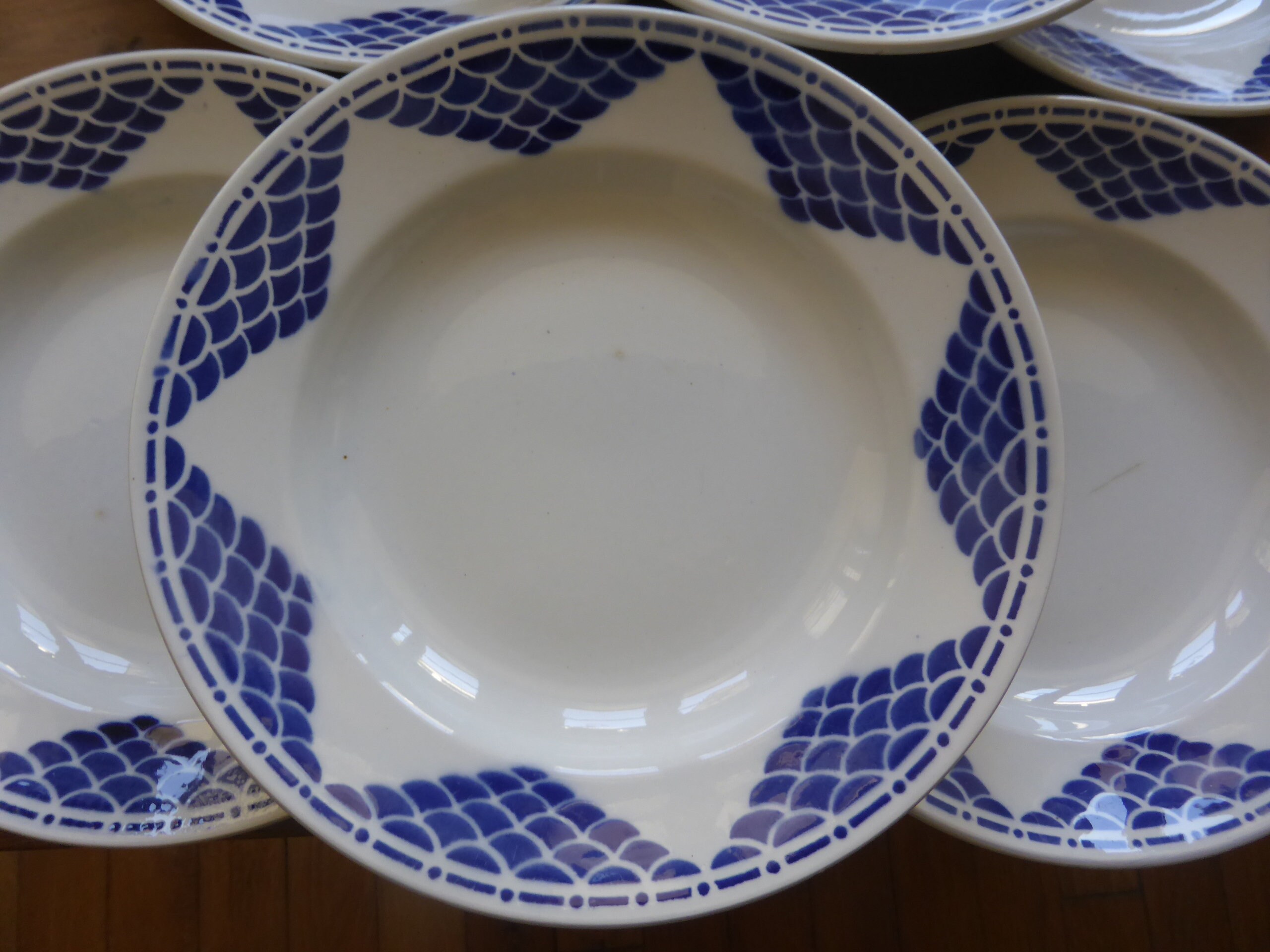 6 Assiettes Creuses Vintage en Porcelaine de St Amand