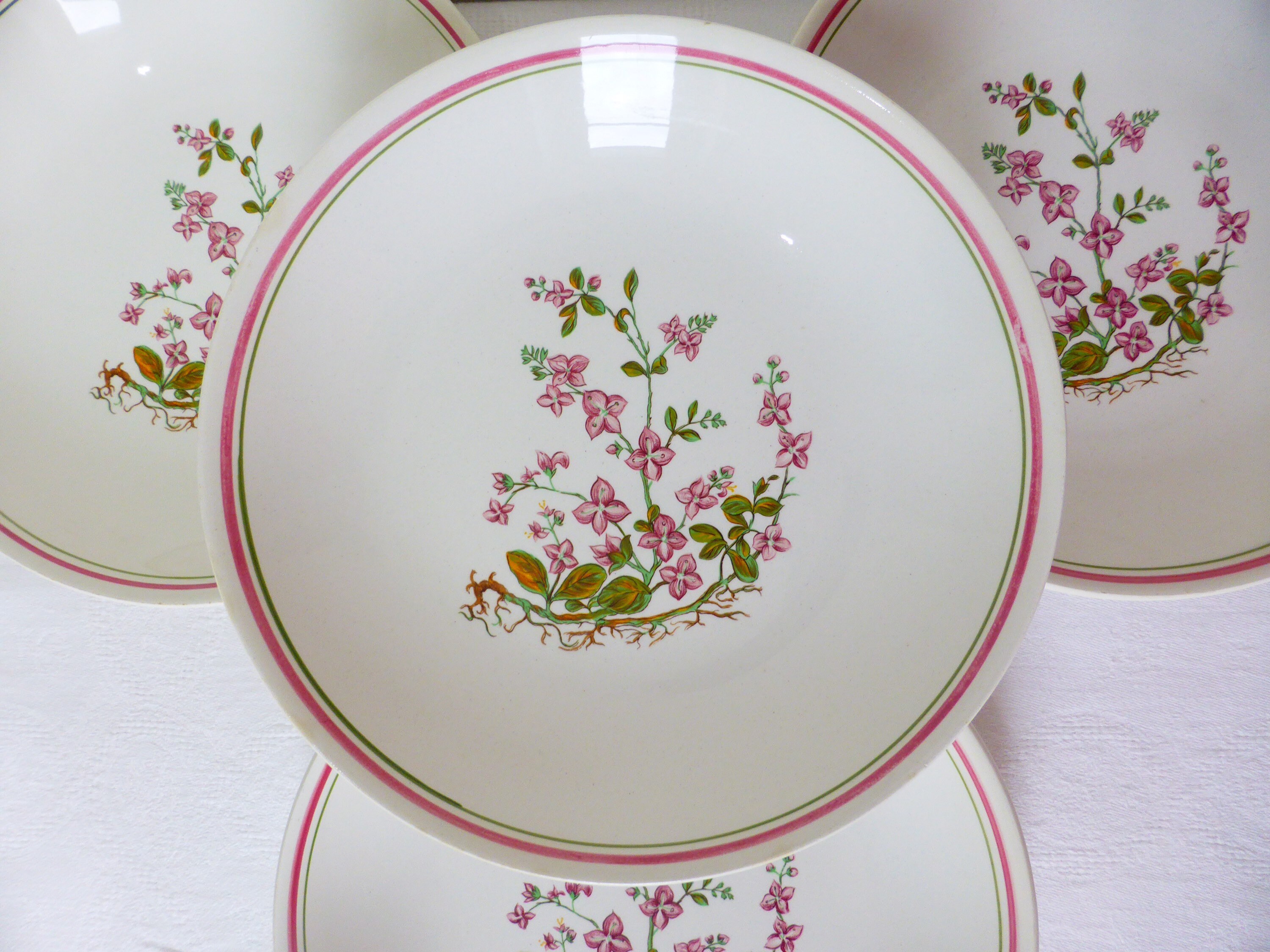 4 Assiettes Creuses Du Moulin Des Loups Orchies en Porcelaine