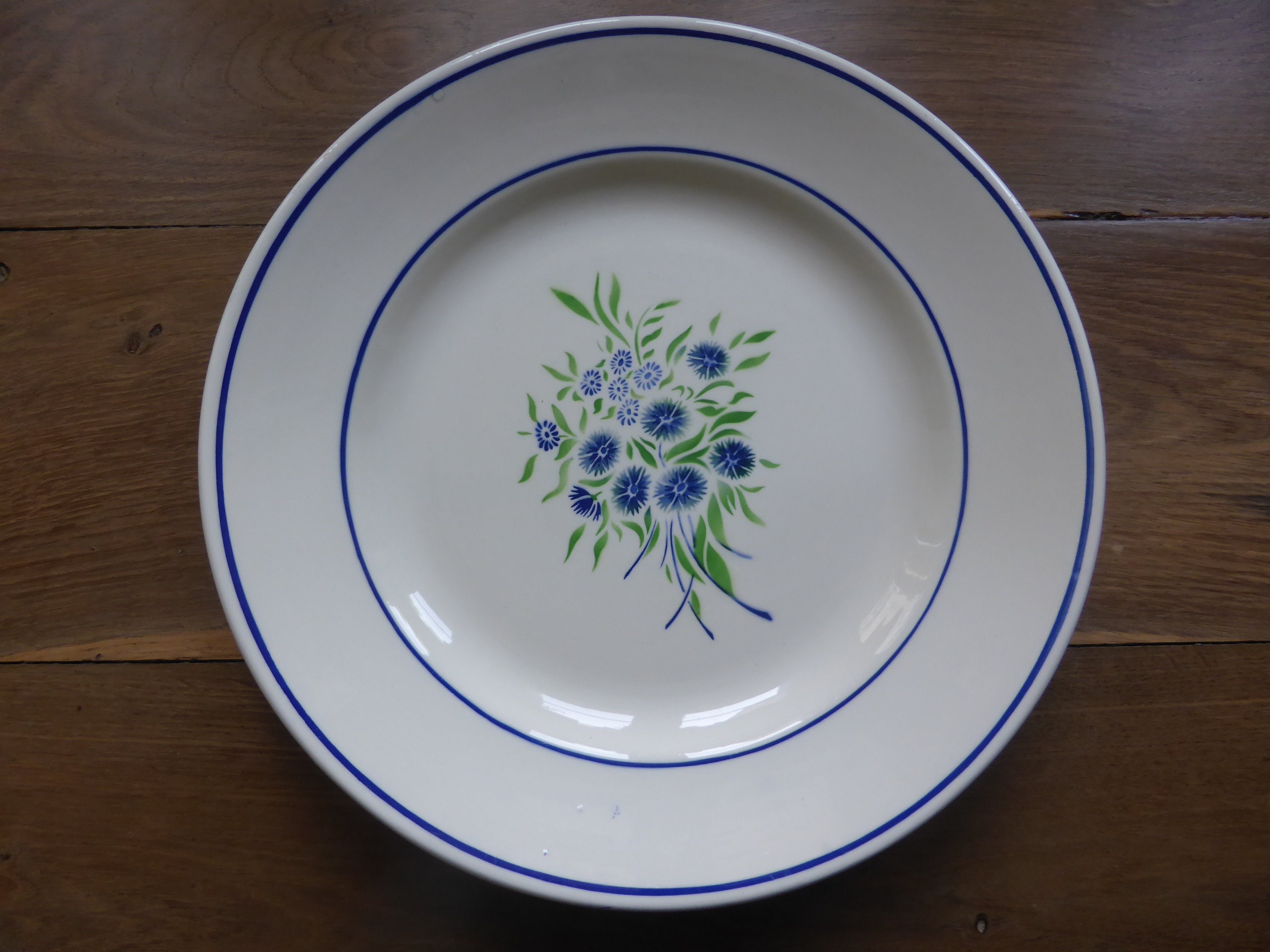 Plat de Service Rond Vintage Badonviller Modèle Francine en Porcelaine