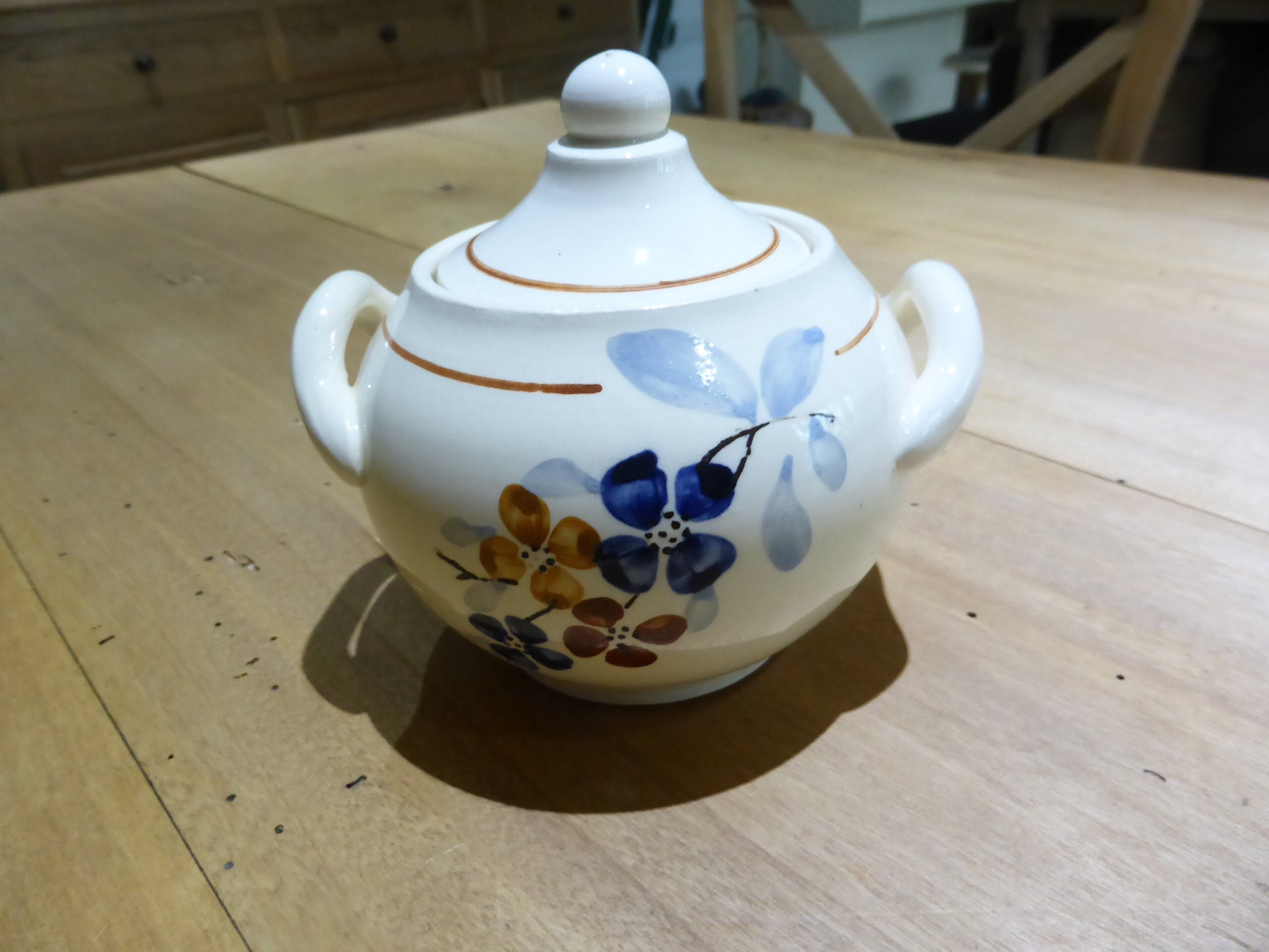 Sucrier Vintage en Porcelaine de Sarreguemines