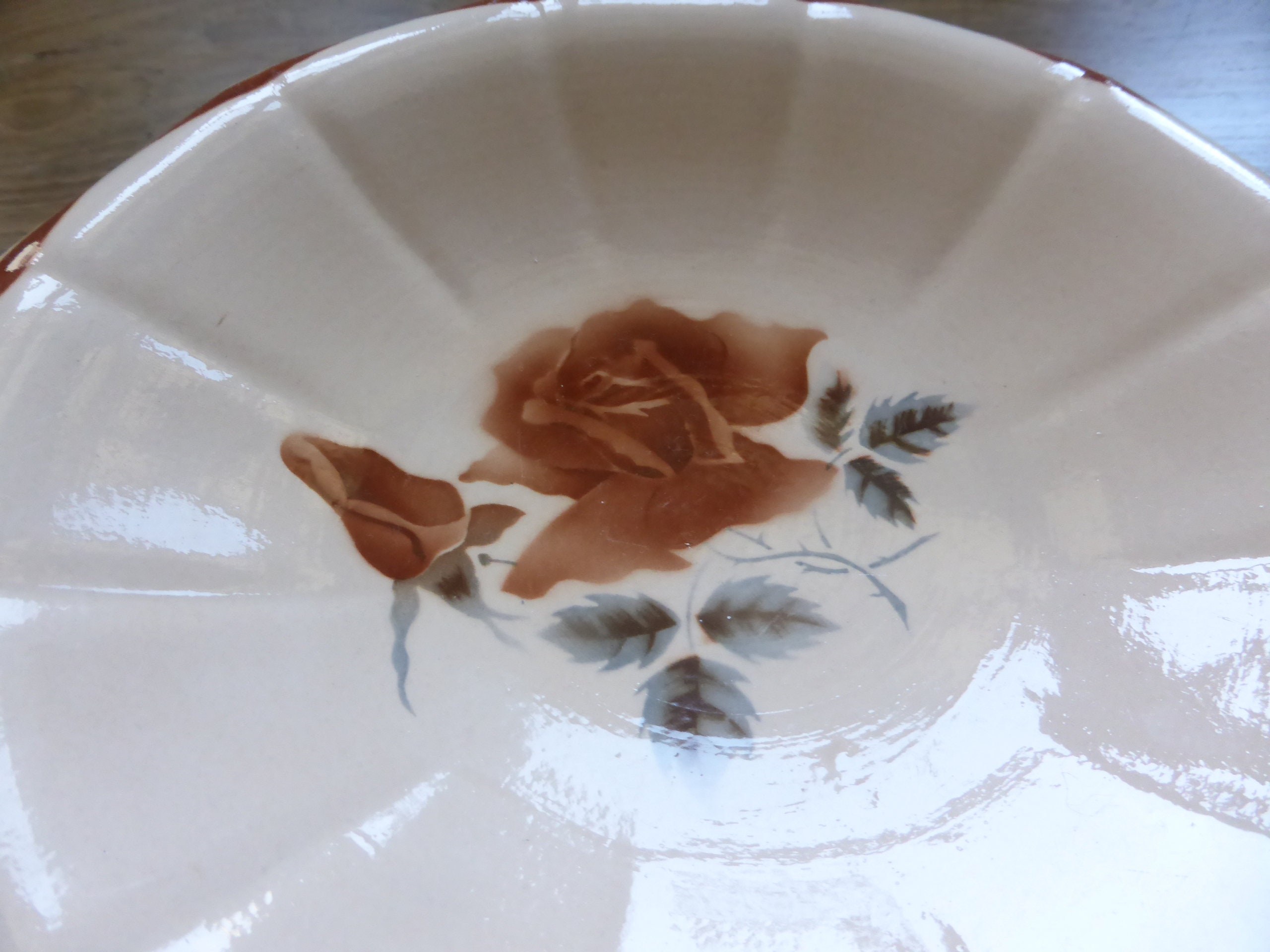 Plat de Service à Calotte Ronde Vintage Digoin Sarreguemines en Porcelaine