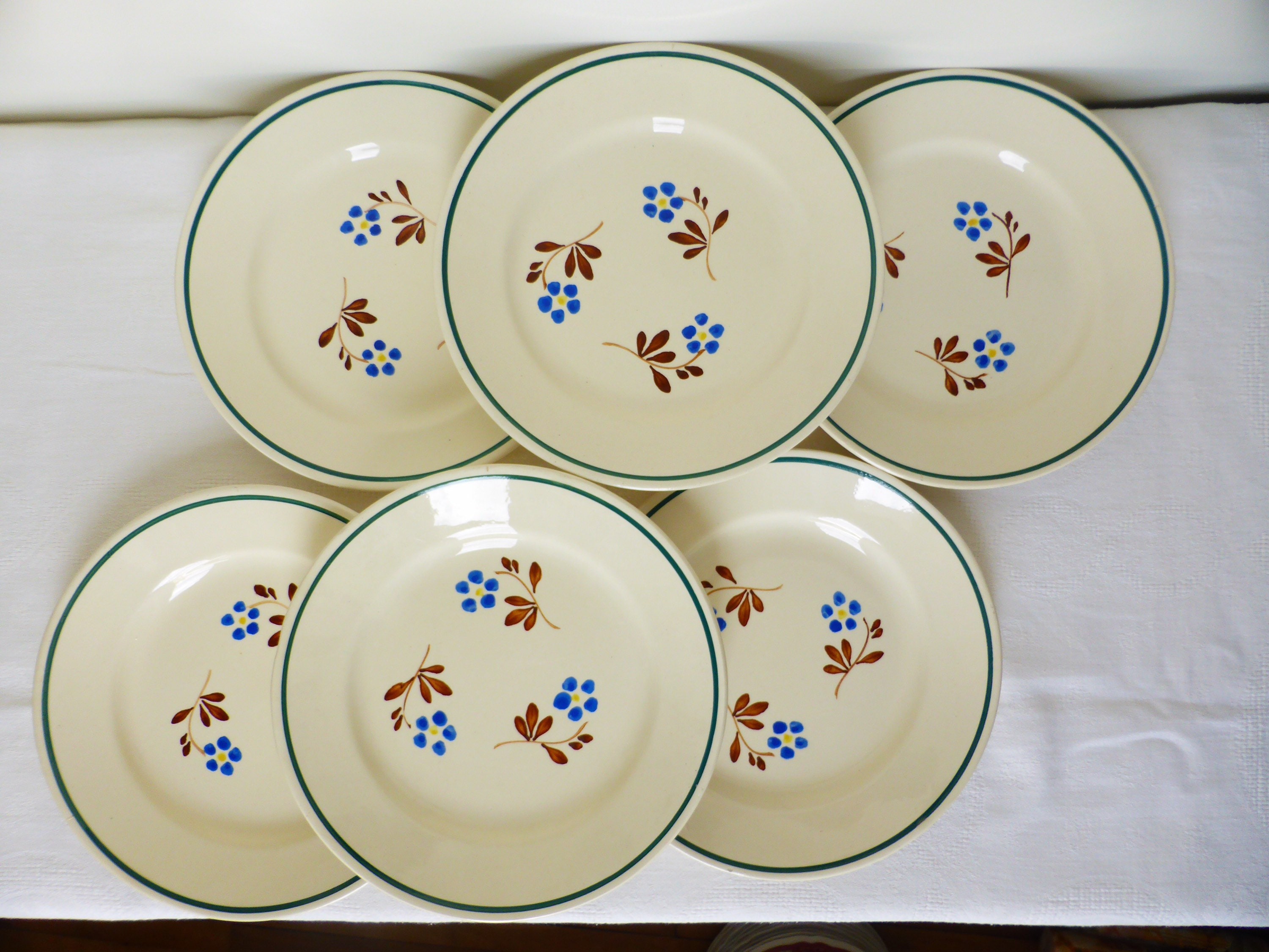 6 Vintage Porcelain Dessert Plates Etsy UK