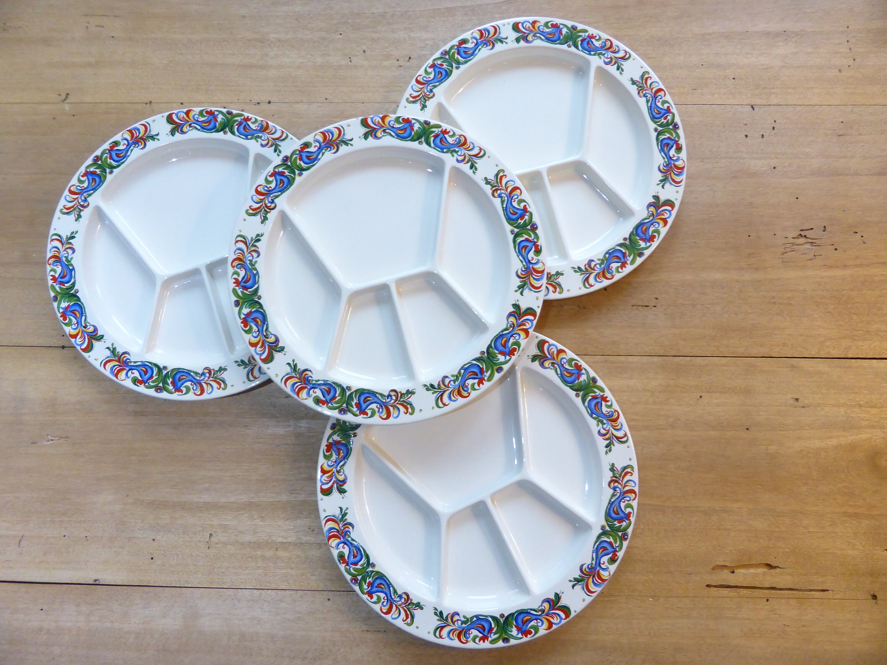 4 Assiettes à Fondue Vintage Villeroy et Boch en Porcelaine