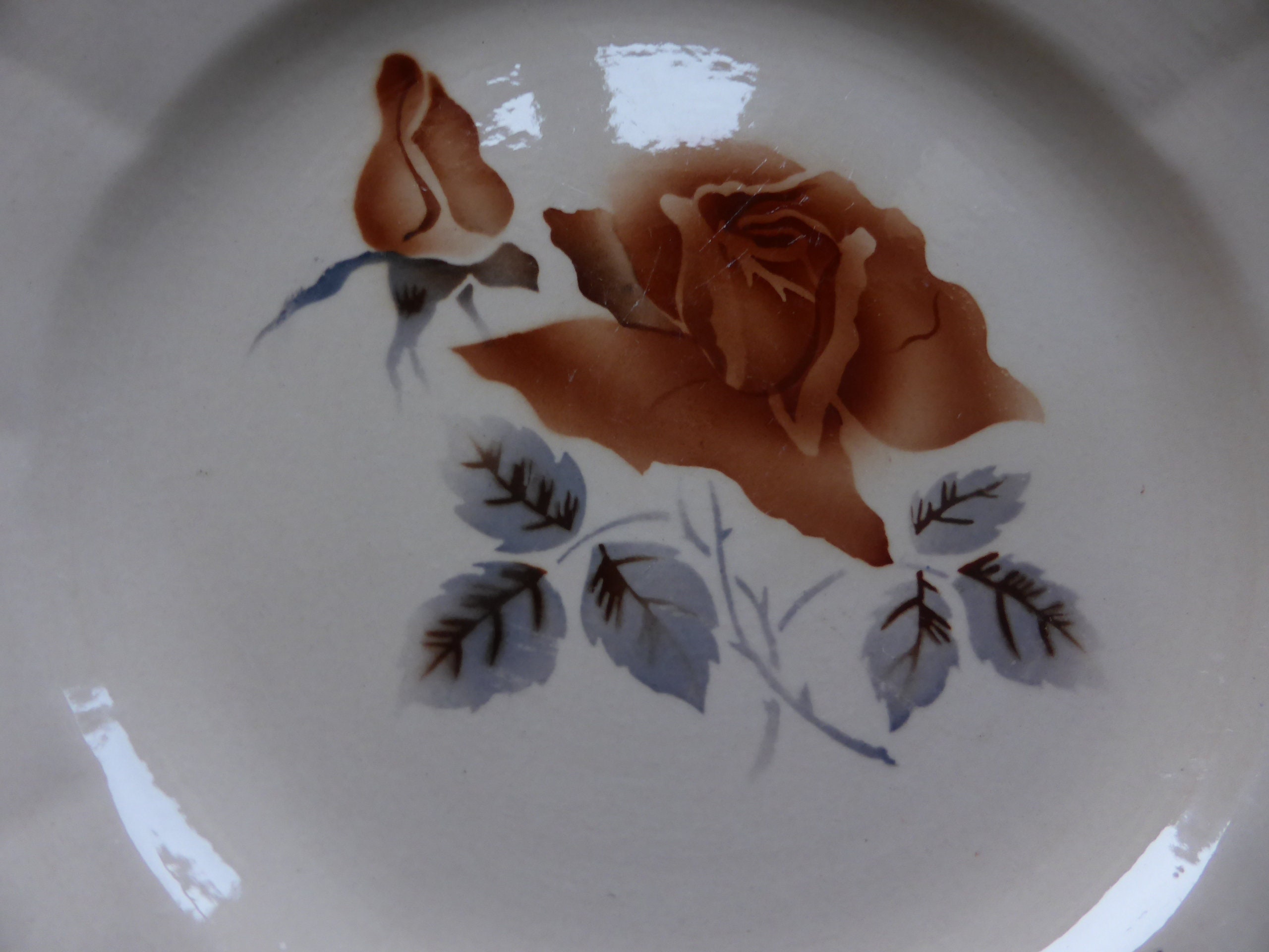 6 Assiettes Dessert Vintage Digoin Sarreguemines en Porcelaine