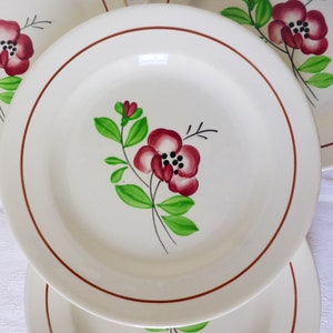 4 vintage dessert plates from Digoin Sarreguemines, Beaucaire pattern, in porcelain