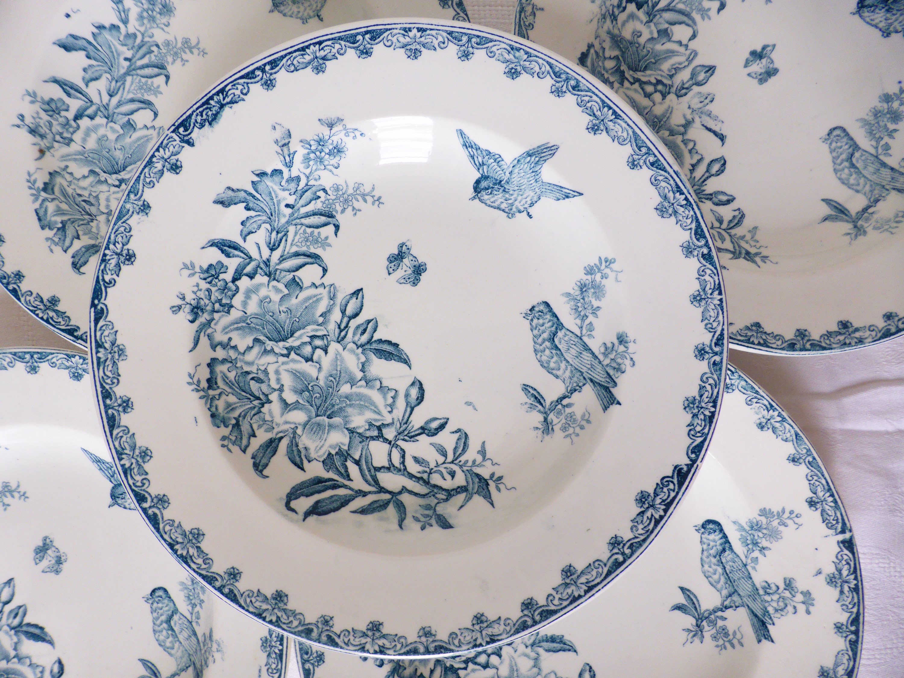 5 Assiettes Creuses Vintage en Terre de Fer La Manufacture Lg Clairefontaine Modèle Bengali