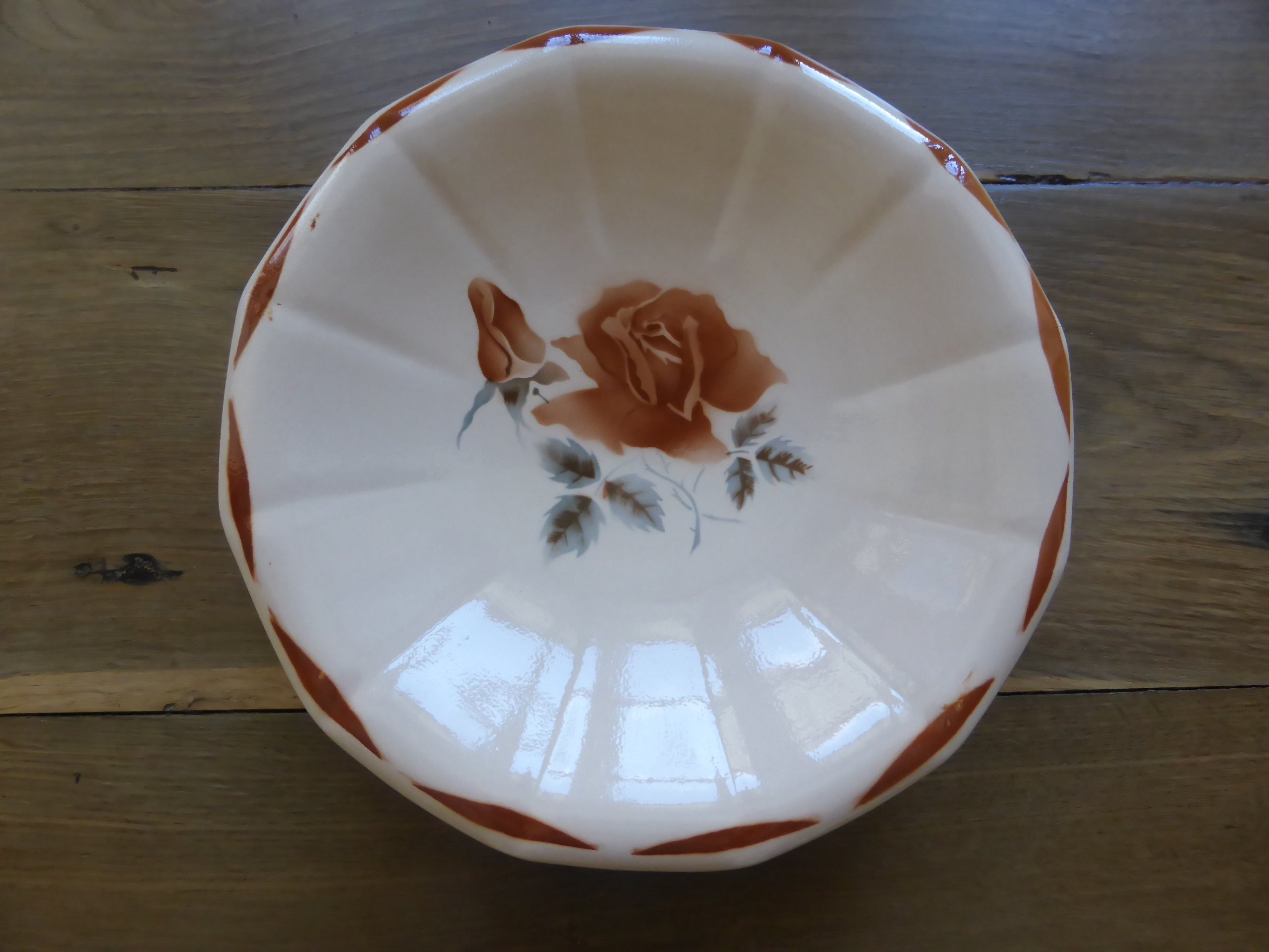 Plat de Service à Calotte Ronde Vintage Digoin Sarreguemines en Porcelaine