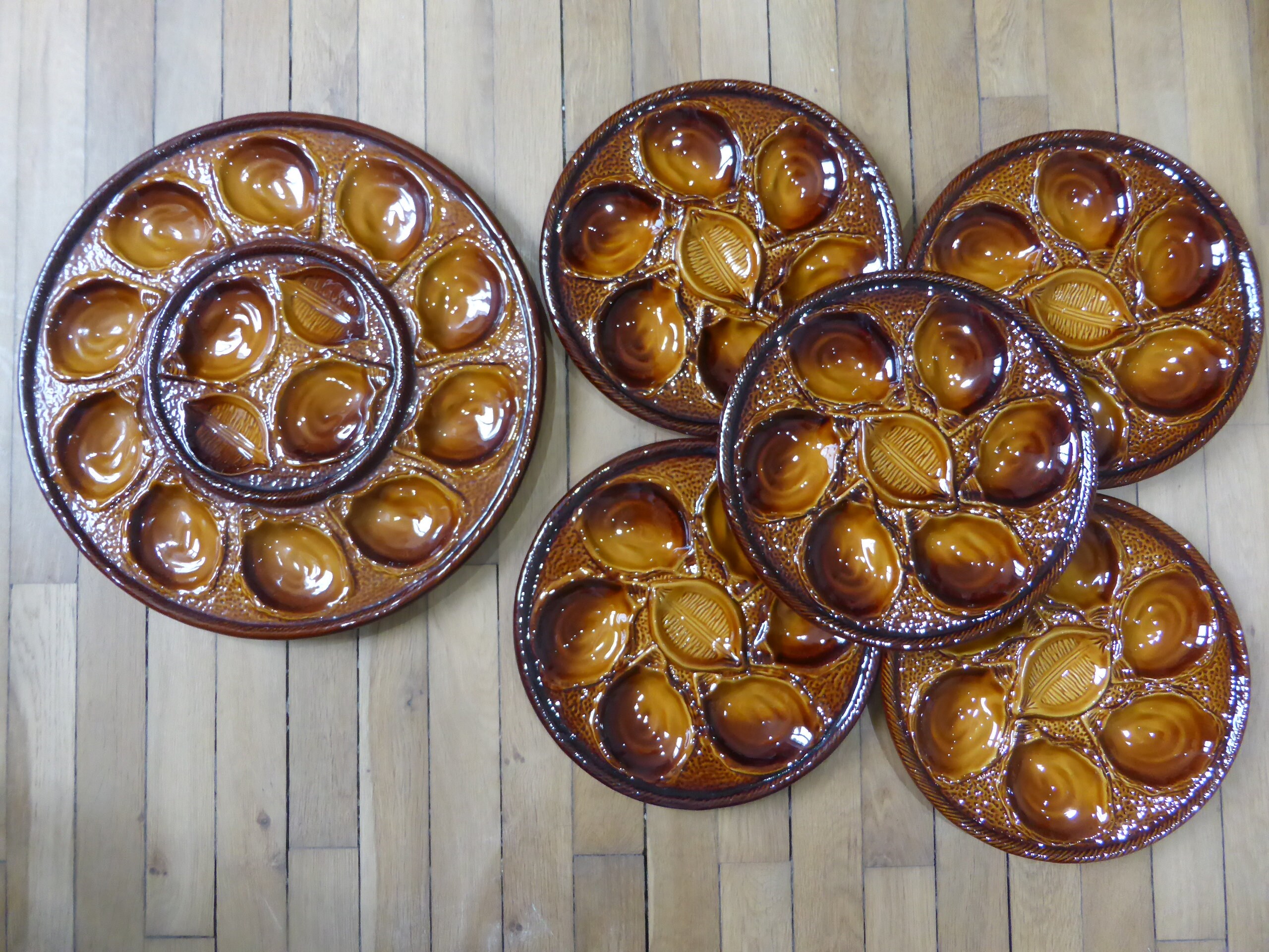 Set de 5 Assiettes et Plateau à Huitres ou Coquillages en Porcelaine La Manufacture St Clément