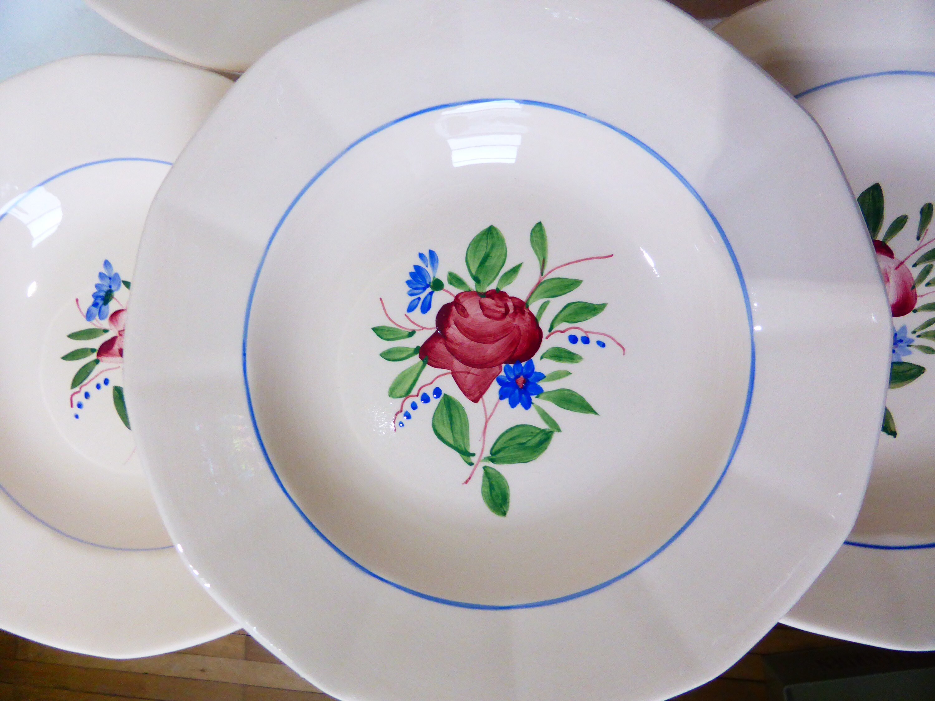 6 Assiettes Creuses Vintage de Digoin Sarreguemines en Porcelaine