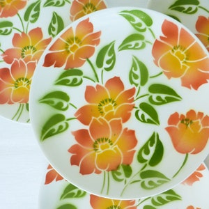 4 vintage Moulin des Loups Orchies Ontario pattern porcelain dessert plates