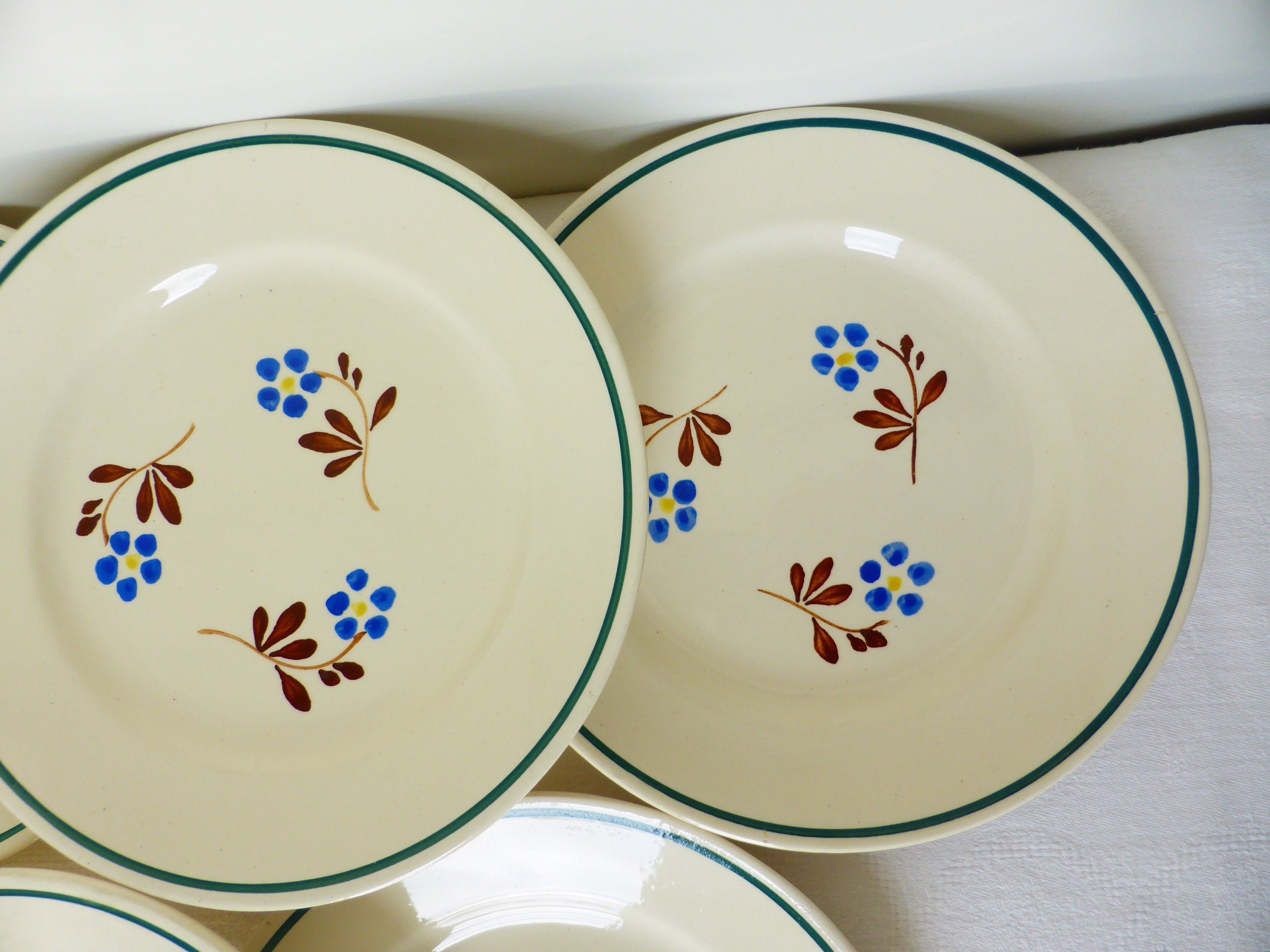 6 Vintage Porcelain Dessert Plates Etsy UK