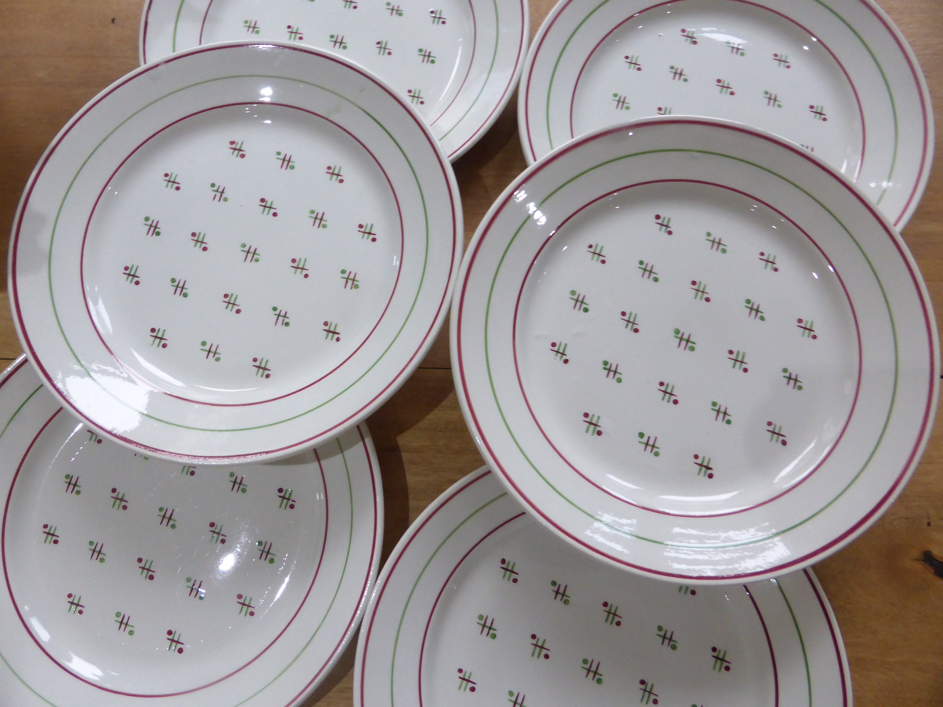 6 Assiettes à Dessert Vintage Modele Louviers de La Manufacture Française Luneville en Porcelaine