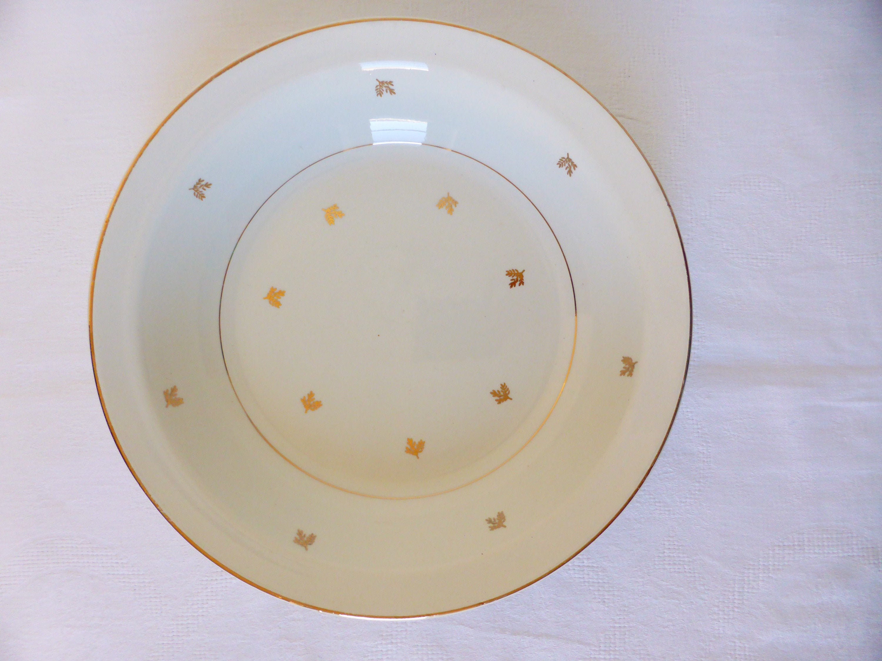 1 Plat Rond Creux Vintage de La Manufacture Badonviller en Porcelaine