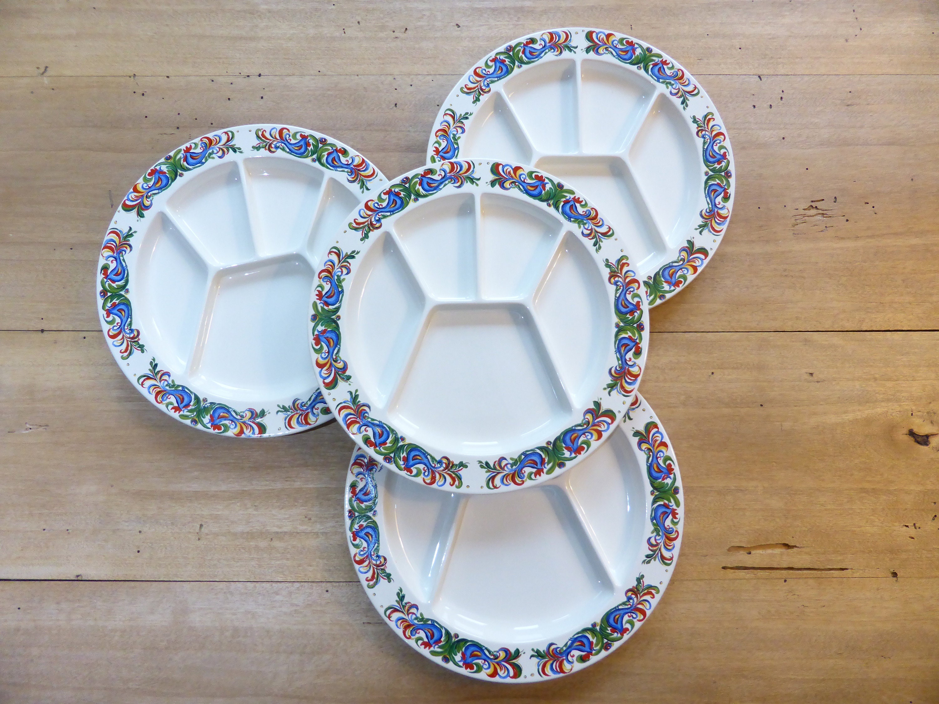 4 Assiettes à Fondue Vintage Villeroy et Boch en Porcelaine