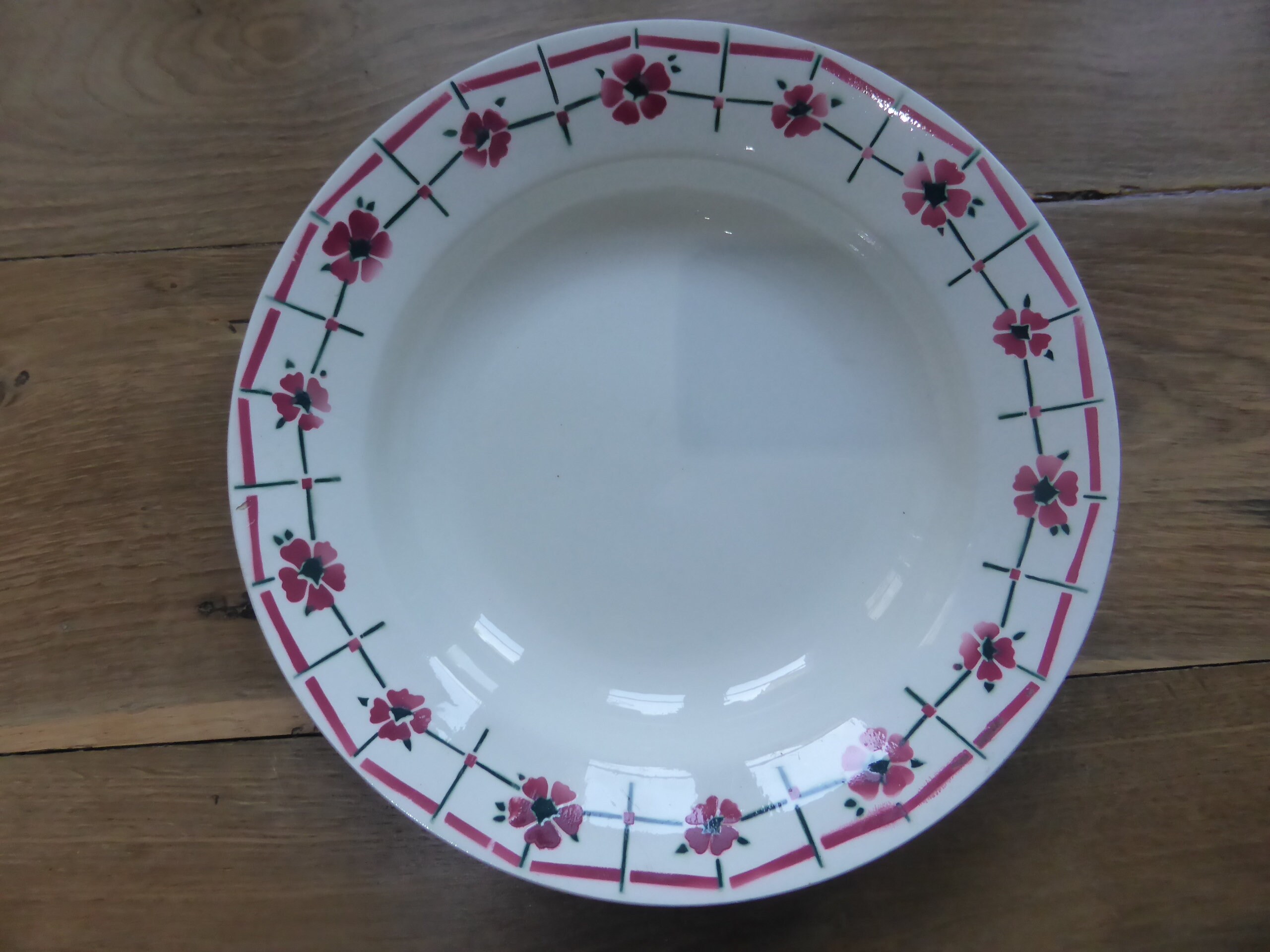 1 Plat de Service Rond Creux Vintage La Manufacture Céranord St Amand Modèle Monique