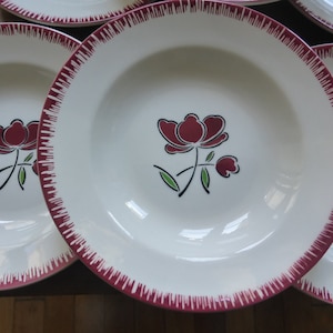 6 vintage soup plates from the Badonviller porcelain factory