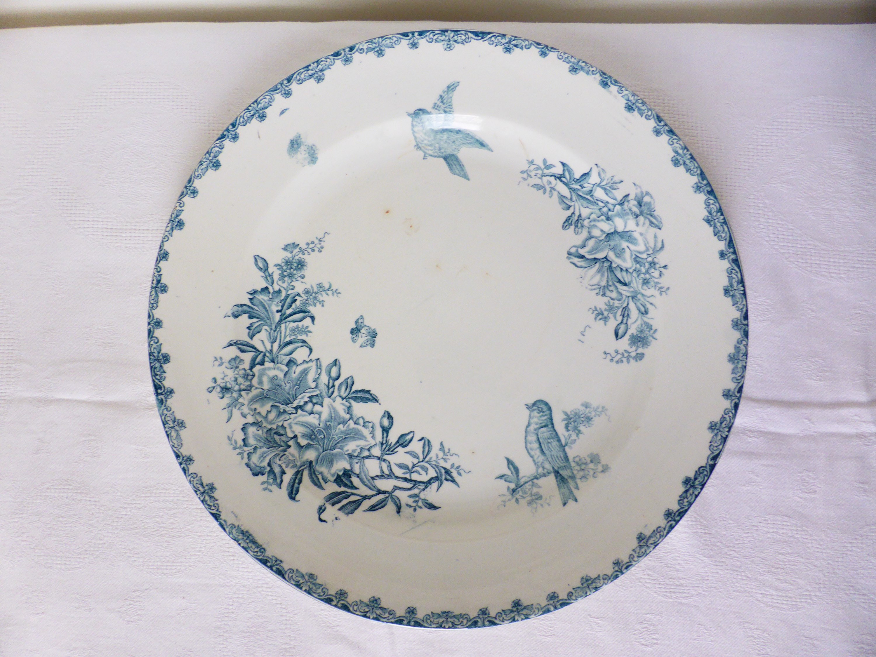 1 Plat Rond Vintage en Terre de Fer La Manufacture Lg Clairefontaine Modèle Bengali