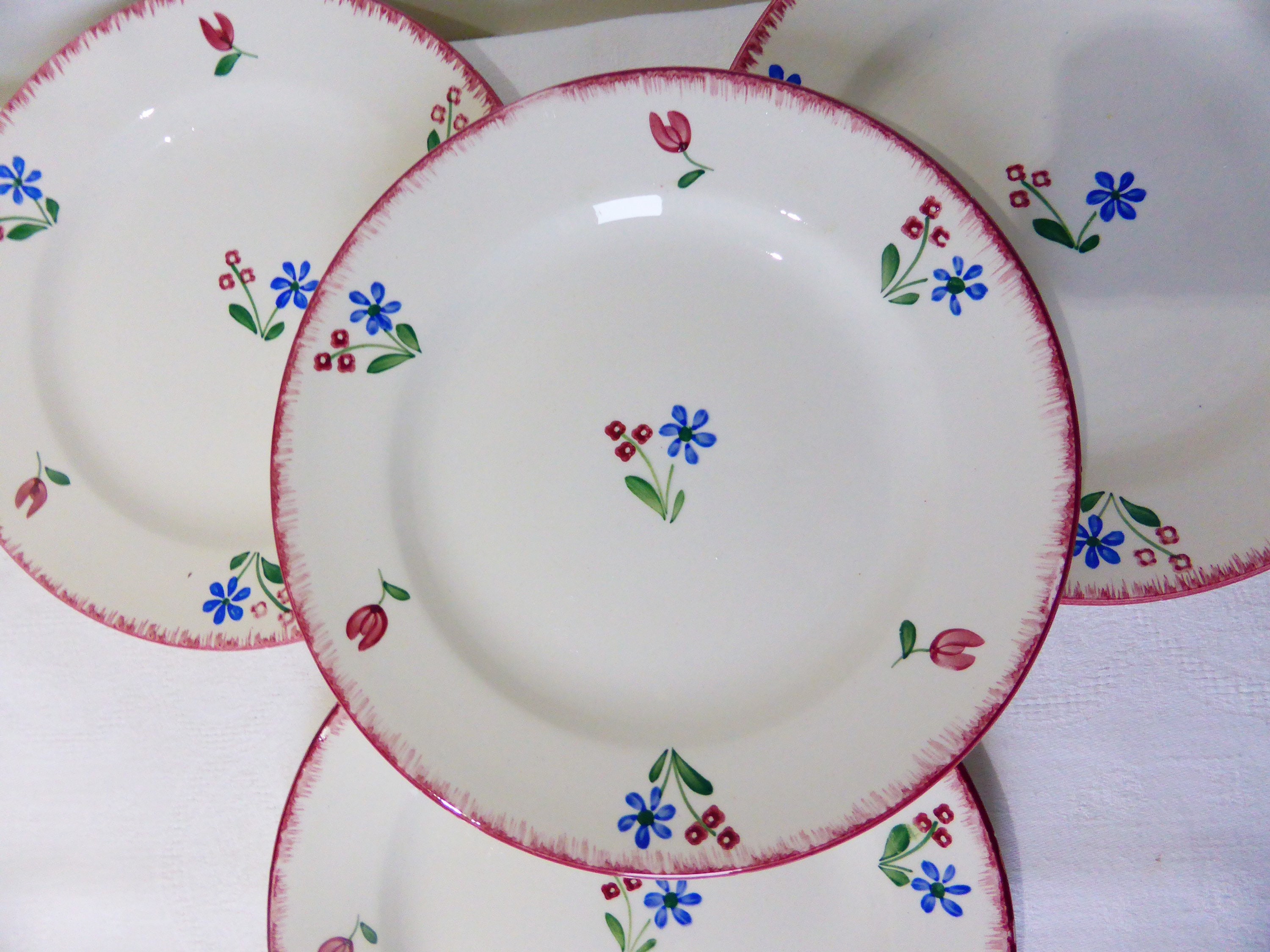 4 Assiettes à Dessert Vintage Modèle Dany en Porcelaine