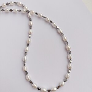 Mens pearl necklace set,Real pearl chain y2k choker,Mens chain necklace,Gemstone beaded necklace,Pearl chain jewelry necklace set men