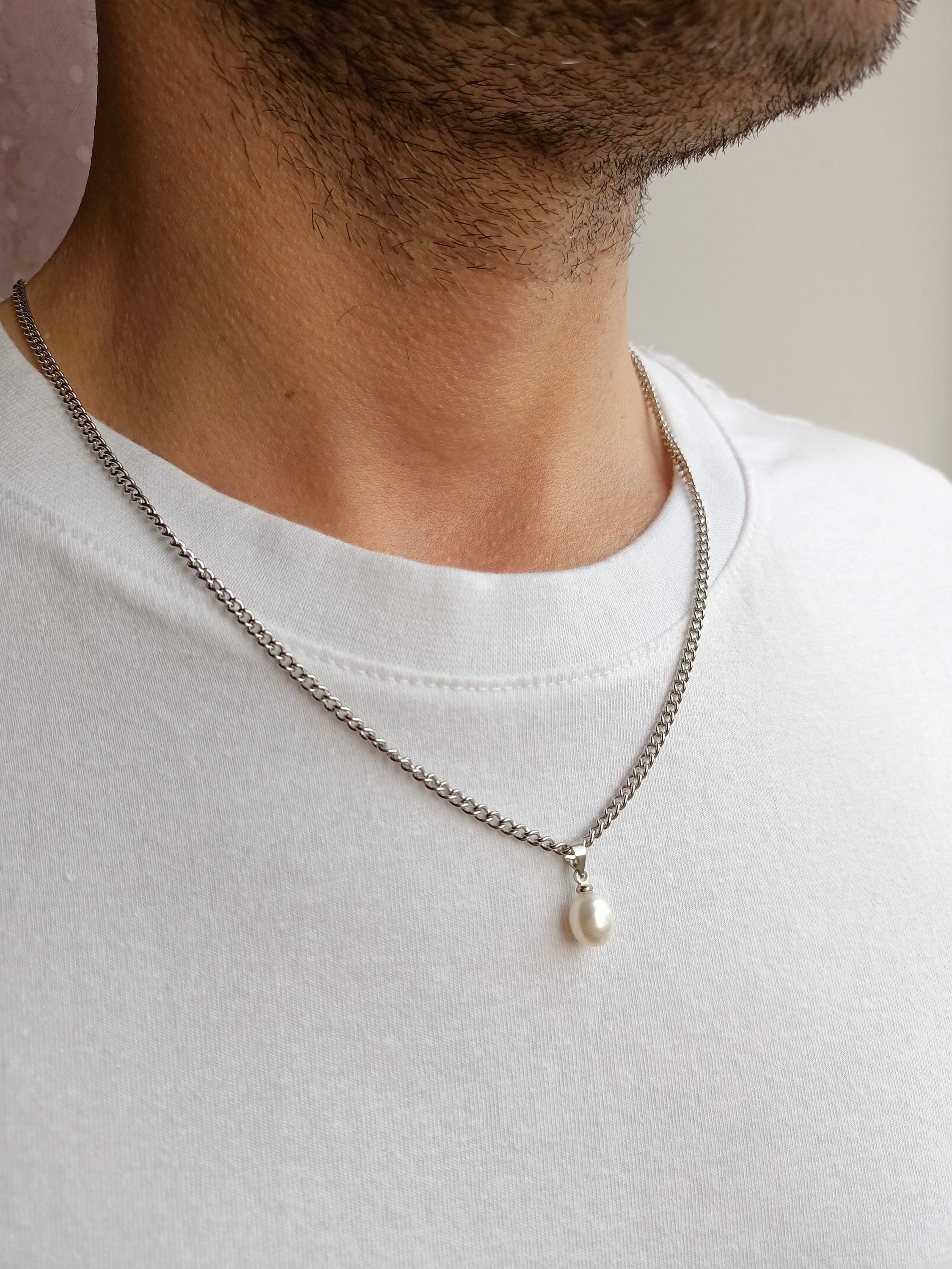 【HYERES LOR】H Edition Silver White Pearl Bead Necklace 4mm Beaded Pearl Necklace - Etsy