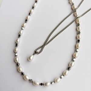 Mens pearl necklace set,Real pearl chain y2k choker,Mens chain necklace,Gemstone beaded necklace,Pearl chain jewelry necklace set men