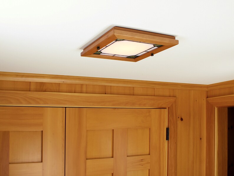 Small Craftsman Recessed Light Trim Black Cherry With Green Etsy
