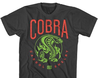 Carroll Shelby Cobra Neon Logo Charcoal Grey Shirt